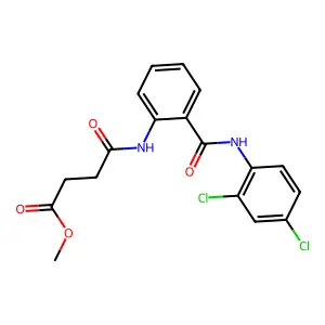 Methyl 4-((2-((2,4-dichlorophenyl)carbamoyl)phenyl)amino)-4-oxobutanoate structure