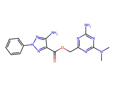 [4-amino-6-(dimethylamino)-1,3,5-triazin-2-yl]methyl 5-amino-2-phenyl-2H-1,2,3-triazole-4-carboxylate structure