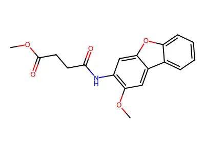 Methyl 4-[(2-methoxydibenzo[b,d]furan-3-yl)amino]-4-oxobutanoate structure