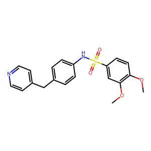 3,4-dimethoxy-N-[4-(pyridin-4-ylmethyl)phenyl]benzenesulfonamide structure