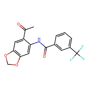 N-(6-acetyl-1,3-benzodioxol-5-yl)-3-(trifluoromethyl)benzamide structure
