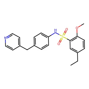 5-ethyl-2-methoxy-N-[4-(pyridin-4-ylmethyl)phenyl]benzenesulfonamide structure