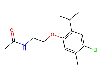 N-[2-(4-chloro-2-isopropyl-5-methylphenoxy)ethyl]acetamide structure