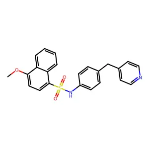4-methoxy-N-[4-(pyridin-4-ylmethyl)phenyl]naphthalene-1-sulfonamide structure