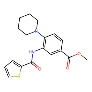 Methyl 4-piperidyl-3-(2-thienylcarbonylamino)benzoate structure