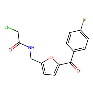 N-[[5-(4-bromobenzoyl)furan-2-yl]methyl]-2-chloroacetamide structure