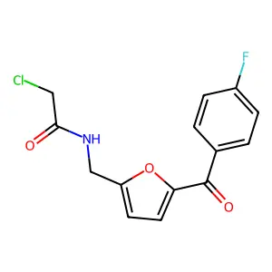 2-chloro-N-[[5-(4-fluorobenzoyl)furan-2-yl]methyl]acetamide structure