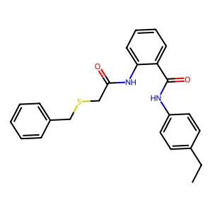 2-[(2-benzylsulfanylacetyl)amino]-N-(4-ethylphenyl)benzamide structure