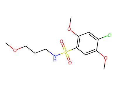 4-chloro-2,5-dimethoxy-N-(3-methoxypropyl)benzenesulfonamide structure