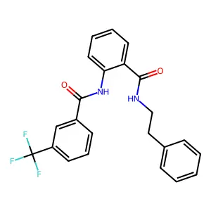 N-(2-phenylethyl)-2-({[3-(trifluoromethyl)phenyl]carbonyl}amino)benzamide structure