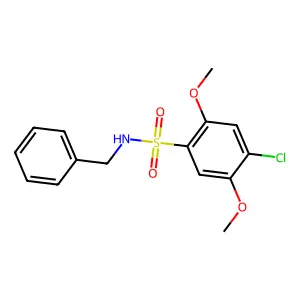 N-benzyl-4-chloro-2,5-dimethoxybenzenesulfonamide structure