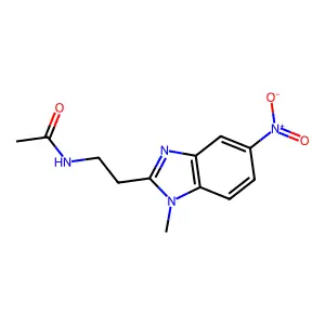 N-[2-(1-methyl-5-nitrobenzimidazol-2-yl)ethyl]acetamide structure