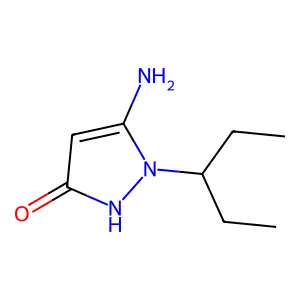 5-amino-1-(pentan-3-yl)-1,2-dihydro-3H-pyrazol-3-one structure