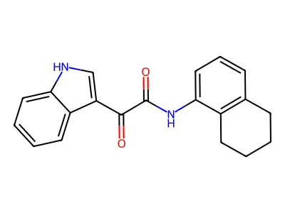 2-(1H-indol-3-yl)-2-oxo-N-(5,6,7,8-tetrahydronaphthalen-1-yl)acetamide structure