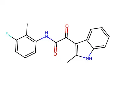 N-(3-fluoro-2-methylphenyl)-2-(2-methyl-1H-indol-3-yl)-2-oxoacetamide structure