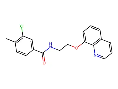 3-chloro-4-methyl-N-[2-(quinolin-8-yloxy)ethyl]benzamide structure