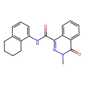 3-methyl-4-oxo-N-(5,6,7,8-tetrahydronaphthalen-1-yl)phthalazine-1-carboxamide structure
