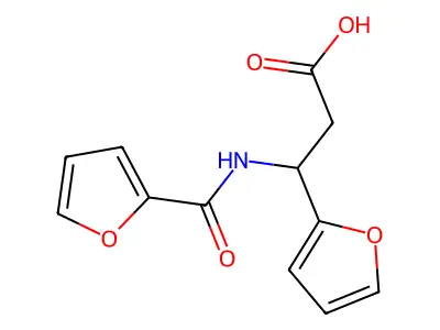 3-(2-Furyl)-3-(2-furylcarbonylamino)propanoic acid structure