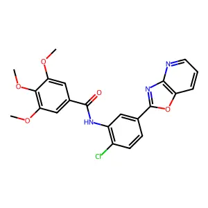 N-[2-chloro-5-([1,3]oxazolo[4,5-b]pyridin-2-yl)phenyl]-3,4,5-trimethoxybenzamide structure