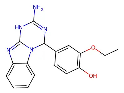 4-(2-Amino-1,4-dihydro[1,3,5]triazino[1,2-a]benzimidazol-4-yl)-2-ethoxyphenol structure