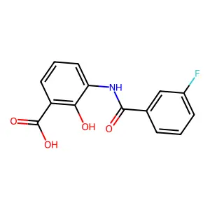 3-[(3-Fluorobenzoyl)amino]-2-hydroxybenzoic acid structure