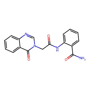 2-{[(4-oxoquinazolin-3(4H)-yl)acetyl]amino}benzamide structure