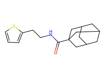 N-(2-thiophen-2-ylethyl)adamantane-1-carboxamide structure