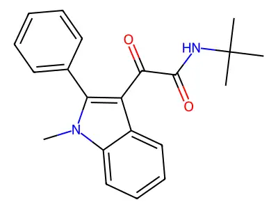 N-tert-butyl-2-(1-methyl-2-phenylindol-3-yl)-2-oxoacetamide structure