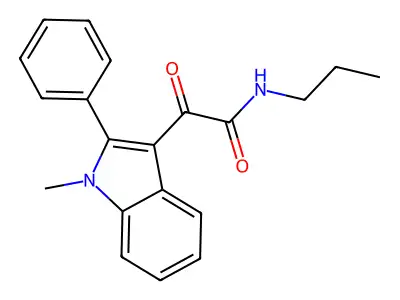 2-(1-methyl-2-phenylindol-3-yl)-2-oxo-N-propylacetamide structure