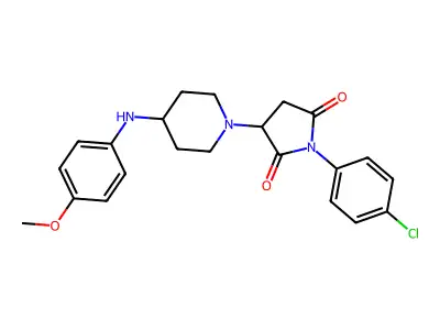 1-(4-Chlorophenyl)-3-[4-(4-methoxyanilino)piperidin-1-yl]pyrrolidine-2,5-dione structure
