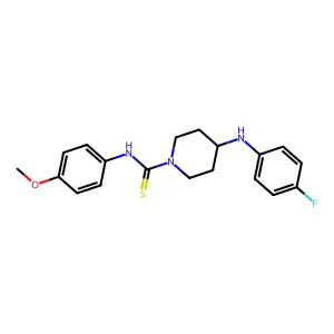 4-(4-fluoroanilino)-N-(4-methoxyphenyl)piperidine-1-carbothioamide structure
