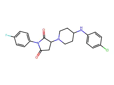 3-[4-(4-Chloroanilino)piperidin-1-yl]-1-(4-fluorophenyl)pyrrolidine-2,5-dione structure