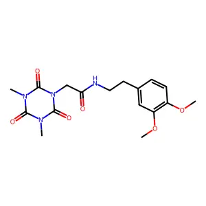 N-[2-(3,4-dimethoxyphenyl)ethyl]-2-(3,5-dimethyl-2,4,6-trioxo-1,3,5-triazinan-1-yl)acetamide structure