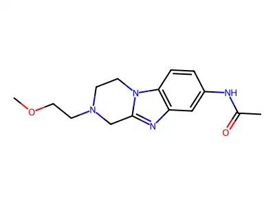 N-[2-(2-methoxyethyl)-3,4-dihydro-1H-pyrazino[1,2-a]benzimidazol-8-yl]acetamide structure