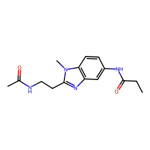 N-[2-(2-acetamidoethyl)-1-methylbenzimidazol-5-yl]propanamide structure