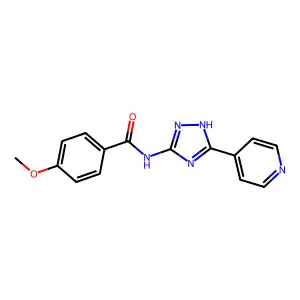 4-methoxy-N-(5-pyridin-4-yl-1H-1,2,4-triazol-3-yl)benzamide structure