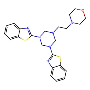 4-[2-[3,5-Bis(1,3-benzothiazol-2-yl)-1,3,5-triazinan-1-yl]ethyl]morpholine structure