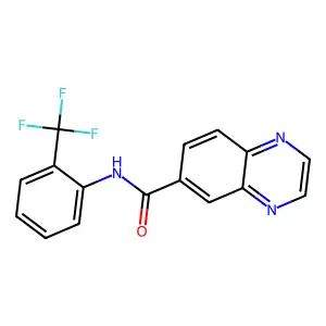 N-[2-(trifluoromethyl)phenyl]quinoxaline-6-carboxamide structure