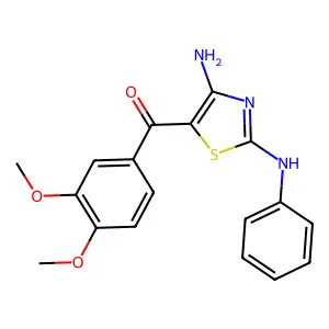 (4-Amino-2-anilino-1,3-thiazol-5-yl)(3,4-dimethoxyphenyl)methanone structure