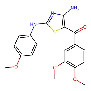 (4-Amino-2-((4-methoxyphenyl)amino)thiazol-5-yl)(3,4-dimethoxyphenyl)methanone structure