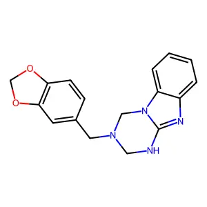 3-(1,3-benzodioxol-5-ylmethyl)-4,10-dihydro-2H-[1,3,5]triazino[1,2-a]benzimidazole structure