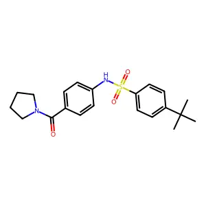 4-tert-butyl-N-[4-(pyrrolidine-1-carbonyl)phenyl]benzene-1-sulfonamide structure