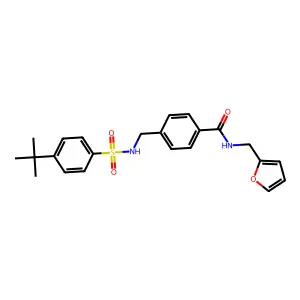 4-[[(4-tert-butylphenyl)sulfonylamino]methyl]-N-(furan-2-ylmethyl)benzamide structure