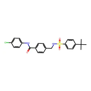 4-[[(4-tert-butylphenyl)sulfonylamino]methyl]-N-(4-chlorophenyl)benzamide structure