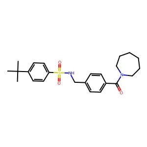 N-(4-(azepane-1-carbonyl)benzyl)-4-(tert-butyl)benzenesulfonamide structure