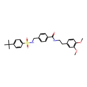 4-({[(4-tert-butylphenyl)sulfonyl]amino}methyl)-N-[2-(3,4-dimethoxyphenyl)ethyl]benzamide structure