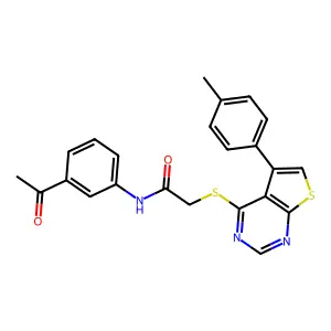 N-(3-acetylphenyl)-2-((5-(p-tolyl)thieno[2,3-d]pyrimidin-4-yl)thio)acetamide structure