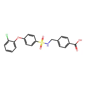4-(((4-(2-Chlorophenoxy)phenyl)sulfonamido)methyl)benzoic acid structure