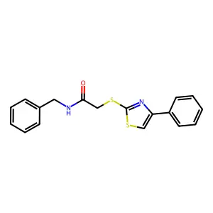 N-benzyl-2-[(4-phenyl-1,3-thiazol-2-yl)sulfanyl]acetamide structure
