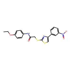 N-(4-ethoxyphenyl)-2-{[4-(3-nitrophenyl)-1,3-thiazol-2-yl]sulfanyl}acetamide structure